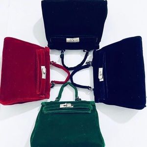 Velvet Kelly bag